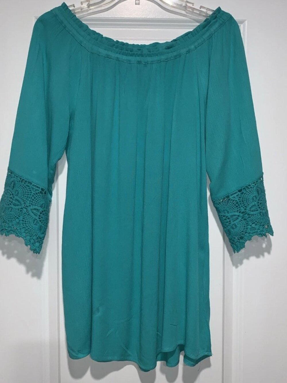 Chelsea & Theodore Blouse, Women’s Small, 3/4 Sleeve, Teal
